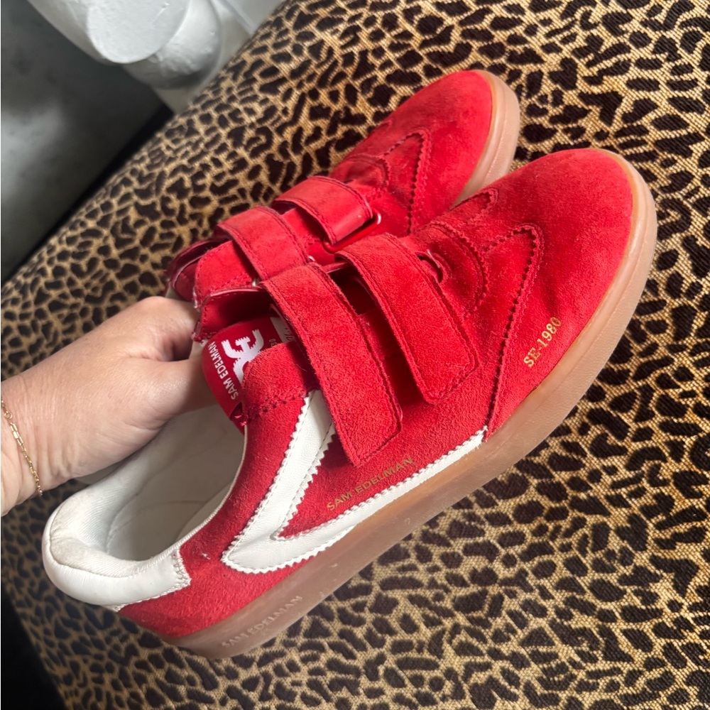 Sam Edelman Red Velcro Sneakers - Size 8
